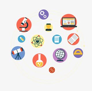 扁平化圆形科学研究素材免抠