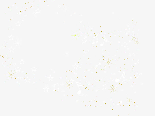 白色星星音符漂浮素材免抠漂浮其他元素