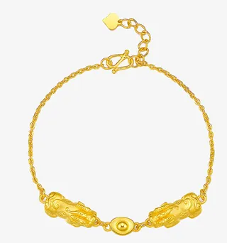 周六福珠宝黄金貔貅手链免抠