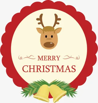 环形圣诞节麋鹿元素免抠