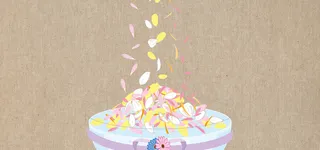 大气花瓣手绘棕色banner背景高清