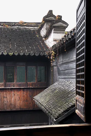 江南水乡屋顶一角免抠