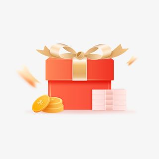礼物盒子金币钱免抠