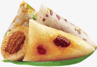 实物剥开的大枣粽子八宝粽子免抠