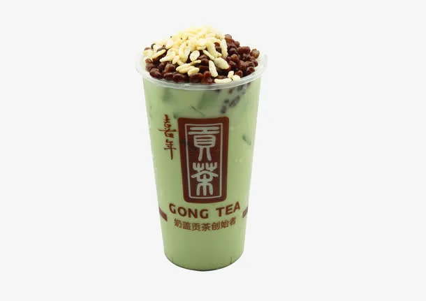 红豆抹茶贡茶免抠