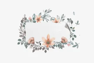 手绘植物花卉花环免抠