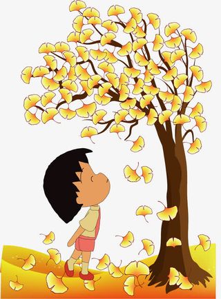 矢量手绘秋季落叶免抠