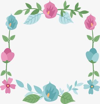 创意春天花草边框矢量素材免抠
