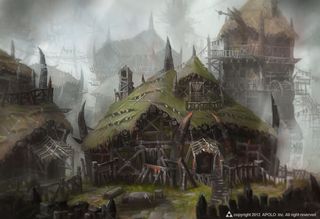 手绘动漫插画小人国免抠