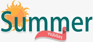 创意夏日假期艺术字矢量图免抠