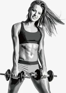 健身女孩矢量图免抠 健身女孩矢量图免抠