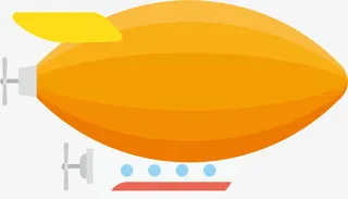 充气的矢量橙色飞艇免抠