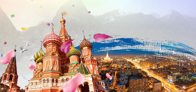 俄罗斯旅游宣传海报背景高清