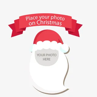 圣诞老人头像相框矢量图免抠