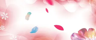 白底粉色花瓣渐变风格淘宝banner高清