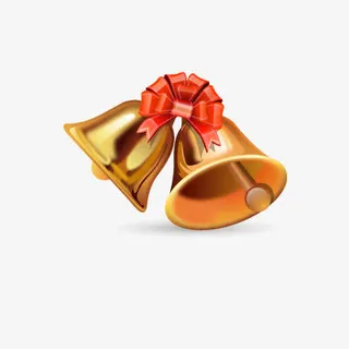 卡通圣诞节金铃免抠