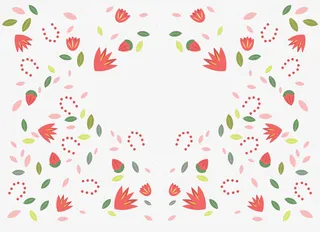 浪漫粉红春天花纹免抠