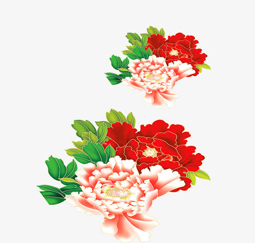 新年牡丹花元素免抠