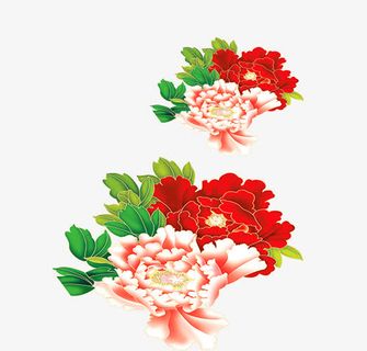 新年牡丹花元素免抠