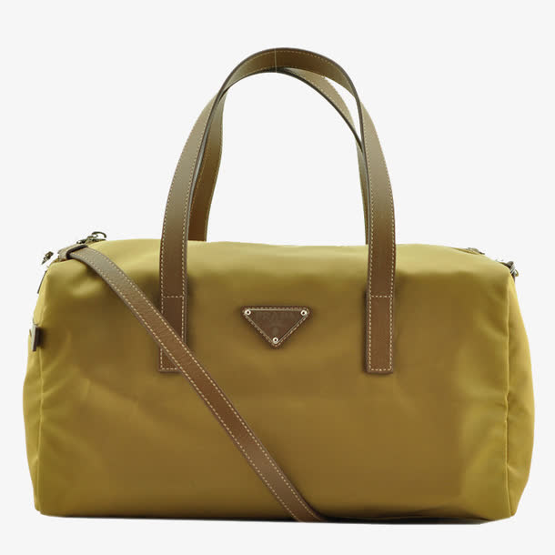 普拉达咖色尼龙两用手提包免抠