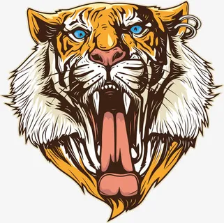 张开大嘴的老虎免抠