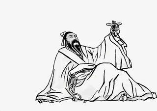 坐着饮酒的古人免抠