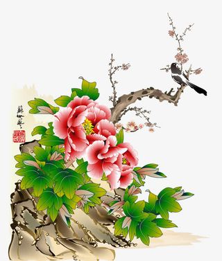 矢量富贵牡丹免抠