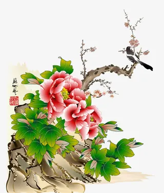 矢量富贵牡丹免抠