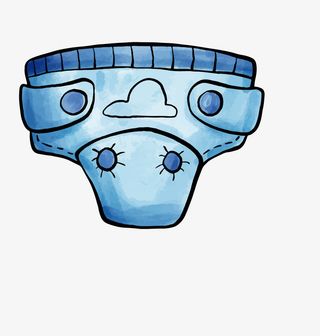 水彩可爱婴儿用品婴儿裤设计免抠