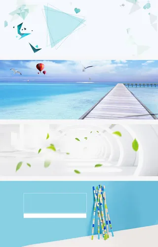 夏季清新配色的淘宝海报背景图免抠