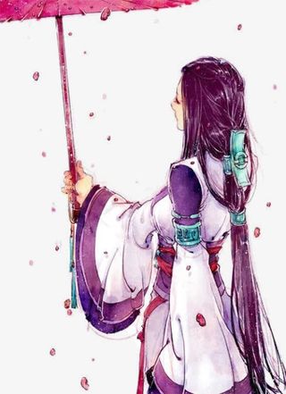 女人撑伞素材免抠