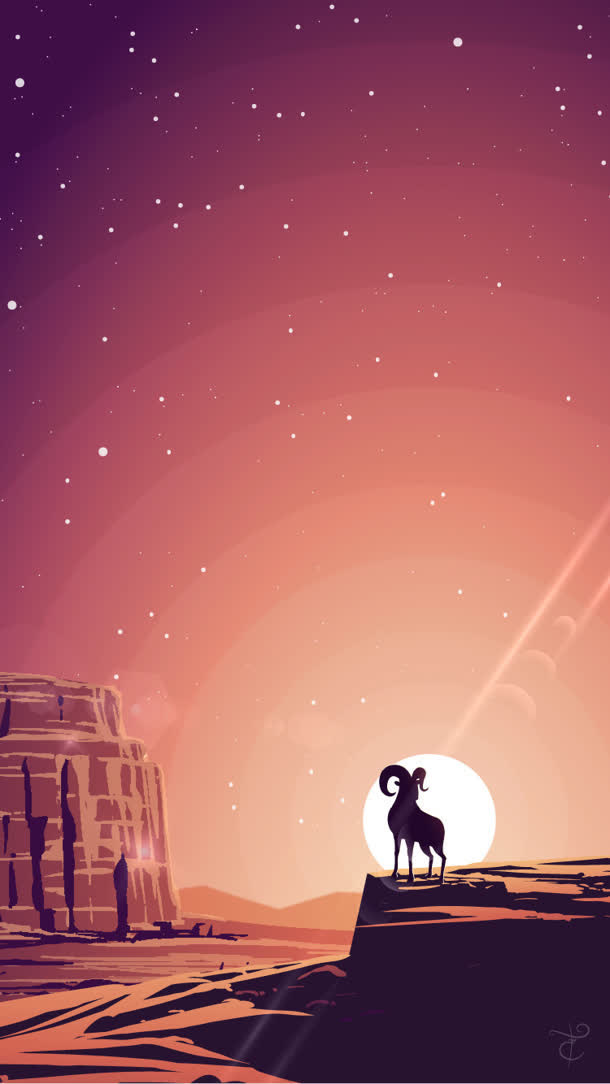 红色圆环星空设计免抠