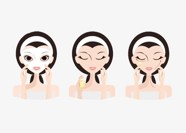 补水美女的步骤图片素材免抠