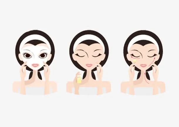 补水美女的步骤图片素材免抠