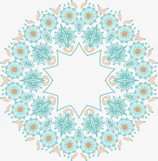 绿色花纹图案免抠