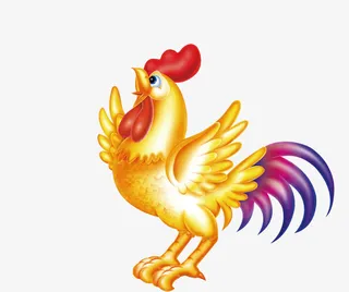 平面广告海报新年金鸡图案免抠