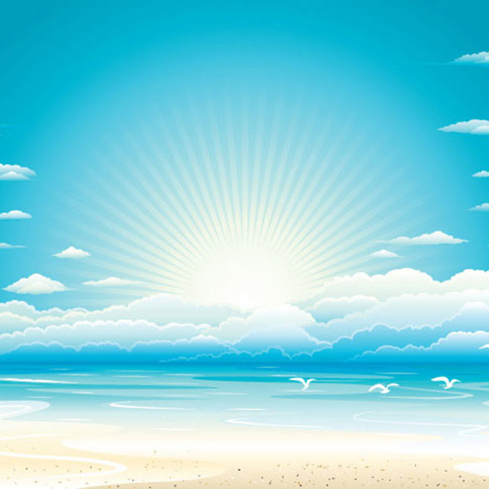 简约蓝色大海天空背景高清