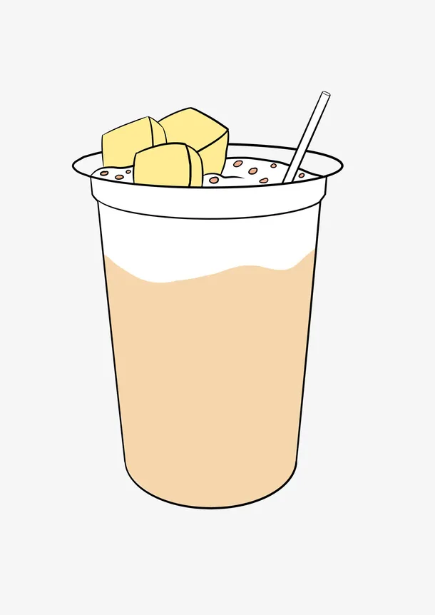 手绘奶茶图标元素卡通素材免抠