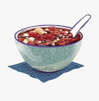 卡通手绘腊八粥腊八节免抠