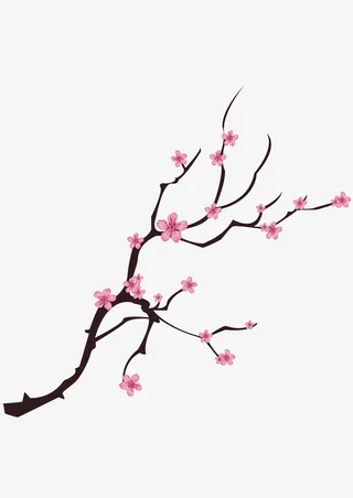 春分桃花元素免抠