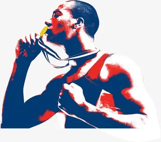 奥运会人物运动复古风免抠