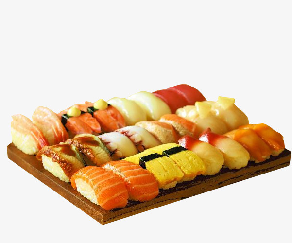 餐厅里的食物寿司拼盘免抠