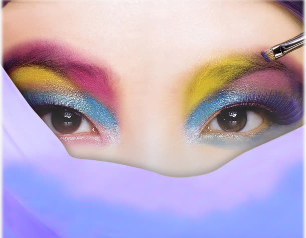 戴面纱的眼影美女七夕情人节免抠