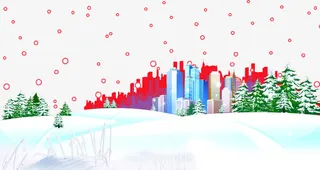 手绘彩色圣诞树装饰免抠