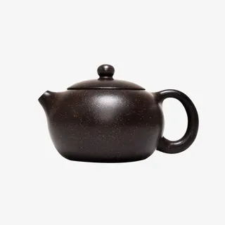 棕黑色紫砂壶免抠