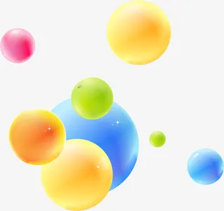 立体彩球漂浮免抠