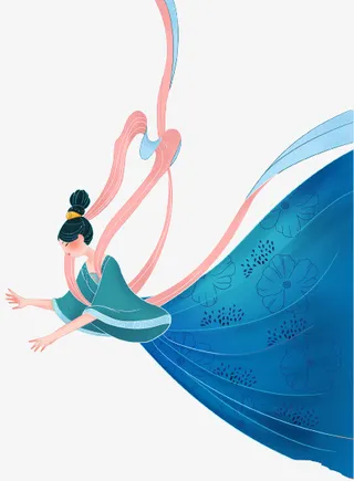 七夕的手绘织女免抠