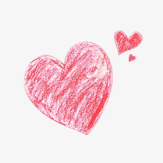 爱心粉笔画免抠素材免抠