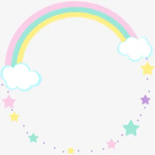 彩虹手绘可爱卡通星星免抠