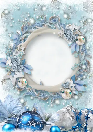 冰雪世界拍照框免抠